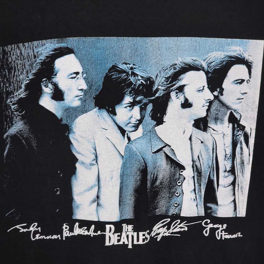 Vintage 90's The Beatles Album Cover Autographed Retro Band Tee T-Shirt‎ Men XXL
